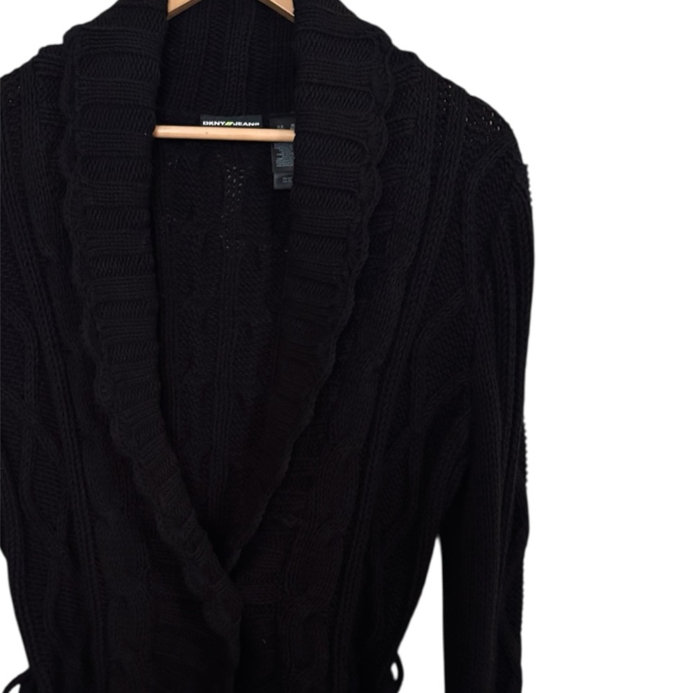 DKNY Jeans Black Cable Knit Cardigan